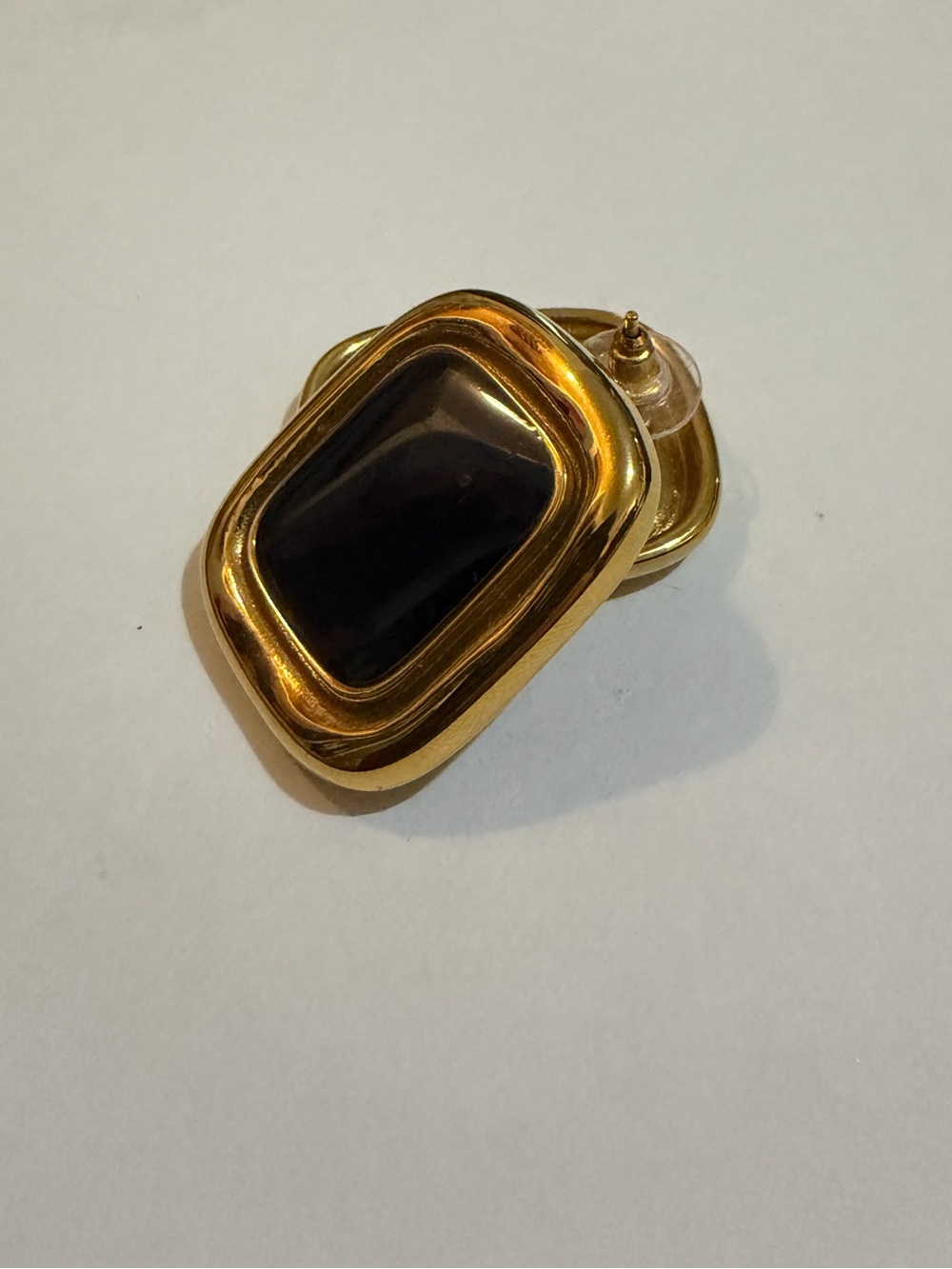 Gold and Black Statement Clip-On Earrings - Women Jewelry - Picture 8 of 8